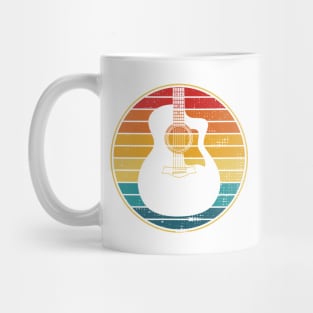 Retro Vintage Circle Sunset Auditorium Acoustic Guitar Mug